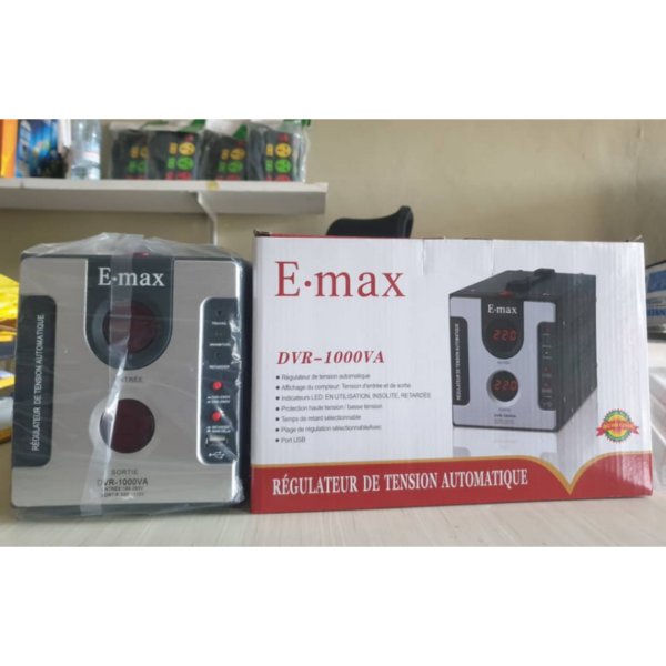 Regulateur de Tension E-MAX 1000VA - DVR-1000VA - Automatique- Garantie: 03mois