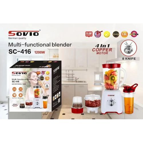 2026/05/692171.jpg Mixeur Multifonction SOVIO 4 En 1 SC-416 1200W 8 Lames
